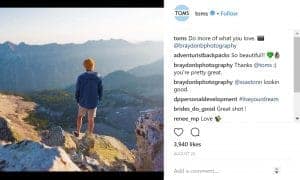 IgniteDigital - Brand Personality - TOMS - Instagram