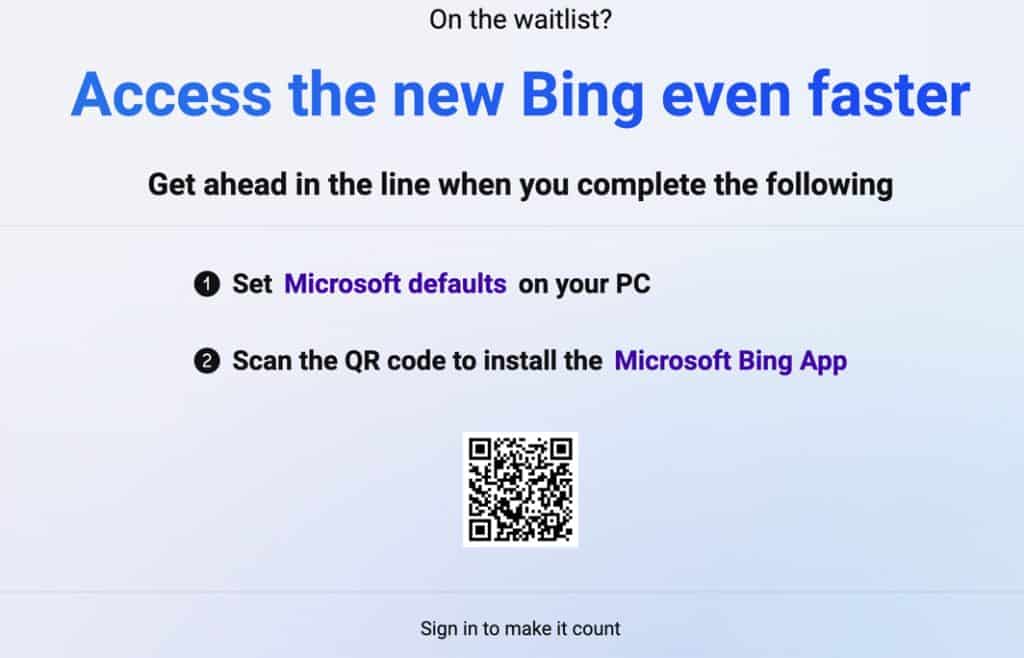 New Bing Access by Adding Microsoft Defaults