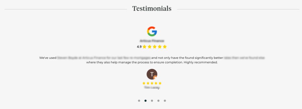 Google Reviews Testimonials Website Integration